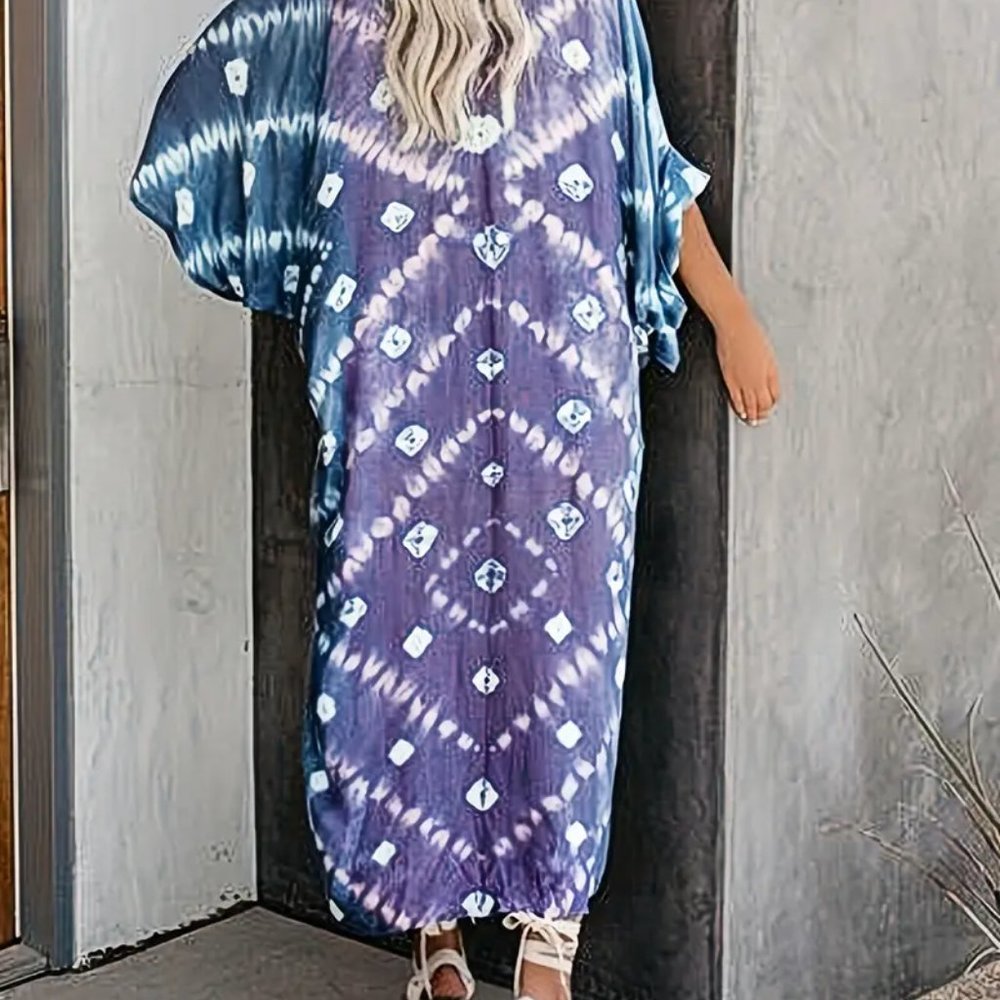 NWT Boutique Indigo Blue Moon Tie Dye Kimono - Picture 3 of 15